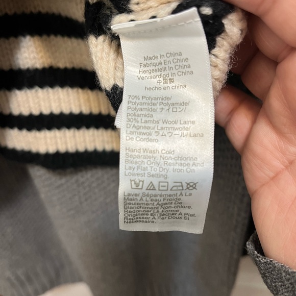 JCrew Jeweled Mock Neck Striped Sweater Size Large - Picture 7 of 7